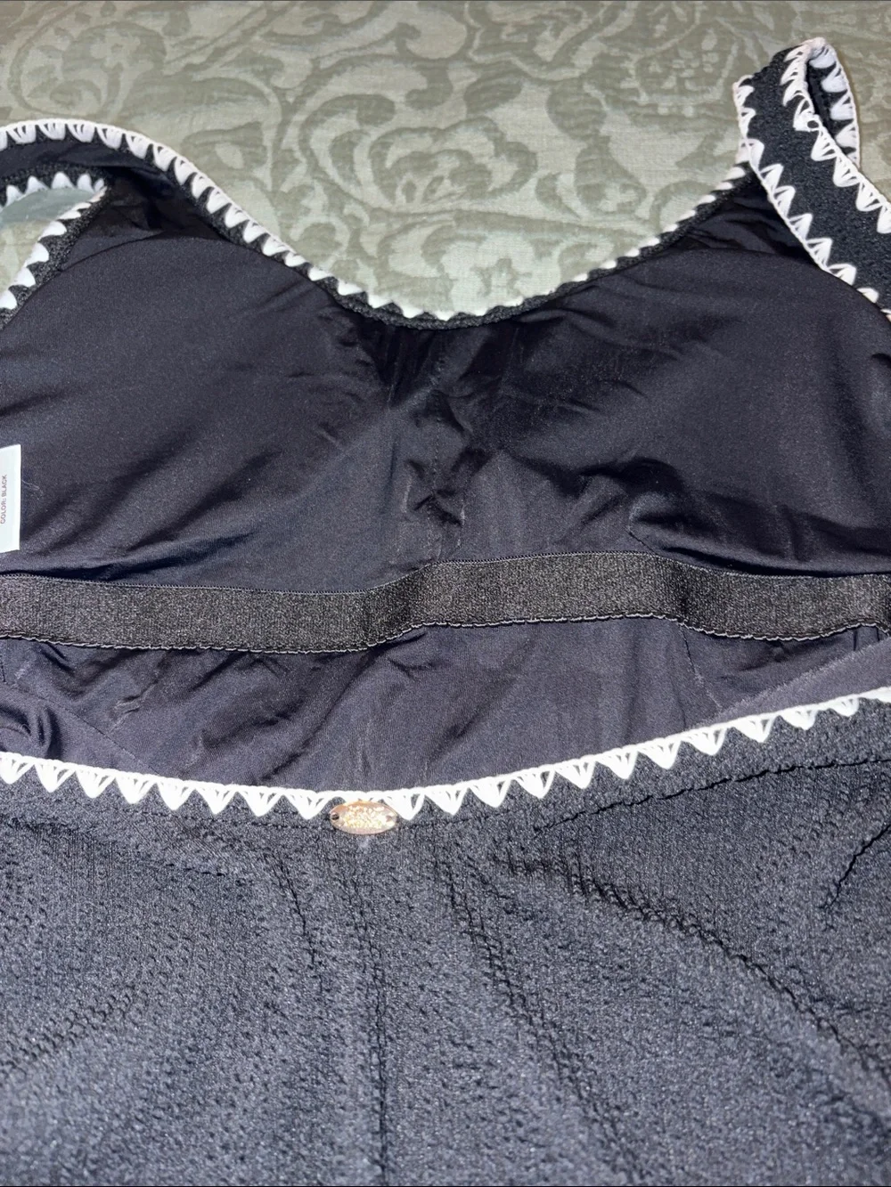 New without tags Betsey Johnson one piece black and white swimsuit size M
